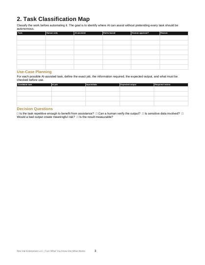 AI Business Starter Kit interior workflow page