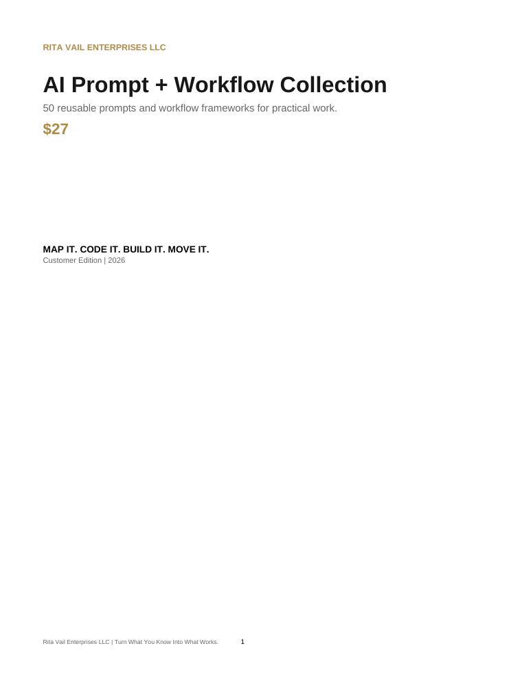 AI Prompt and Workflow Collection cover page