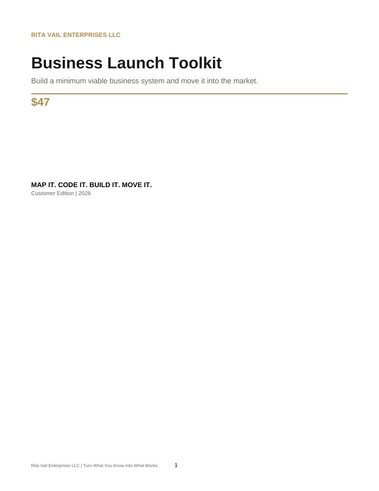 Business Launch Toolkit cover page