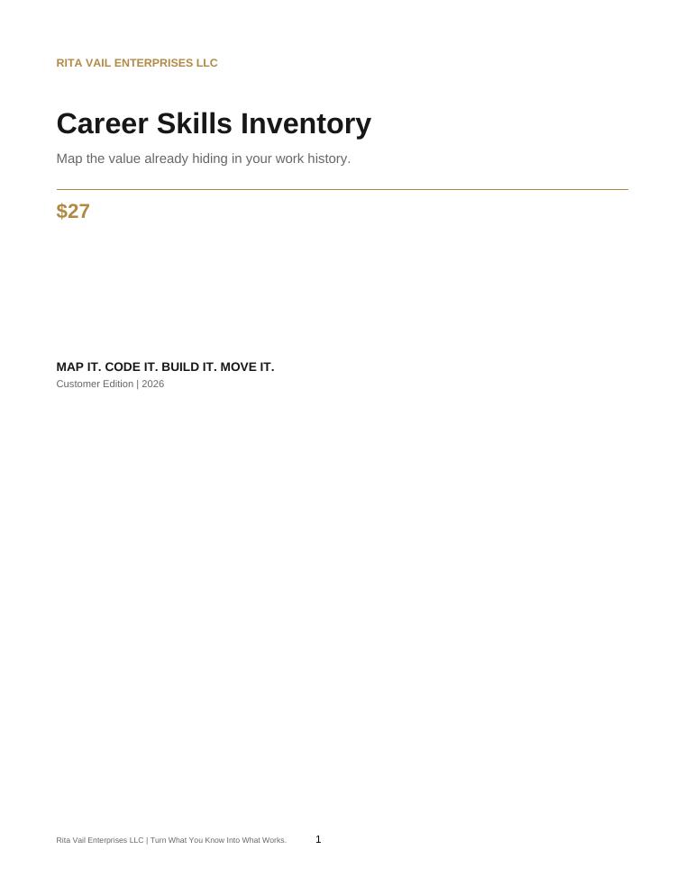 Career Skills Inventory cover page