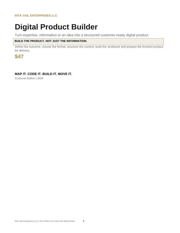 Digital Product Builder cover page