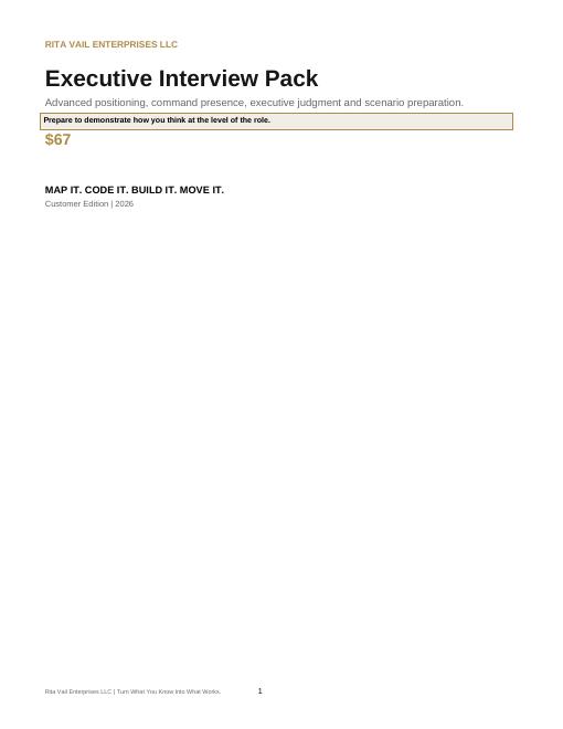 Executive Interview Pack workbook cover page