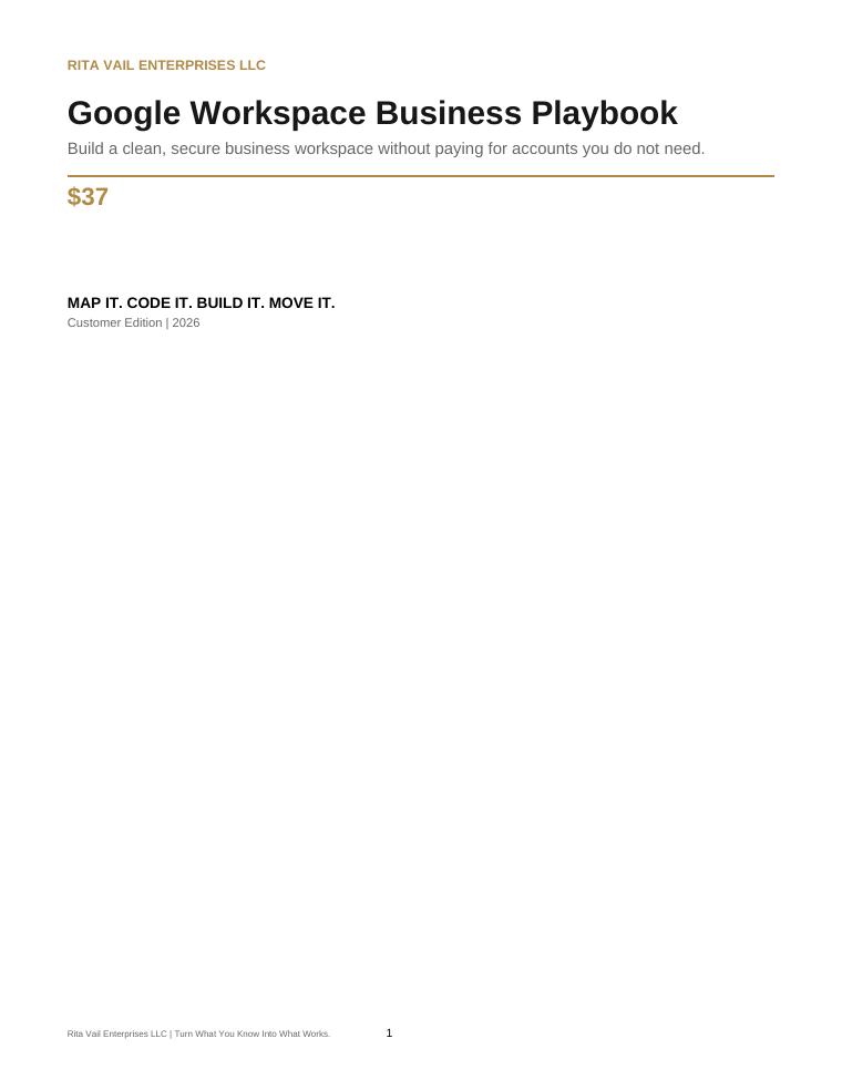 Google Workspace Business Playbook cover page