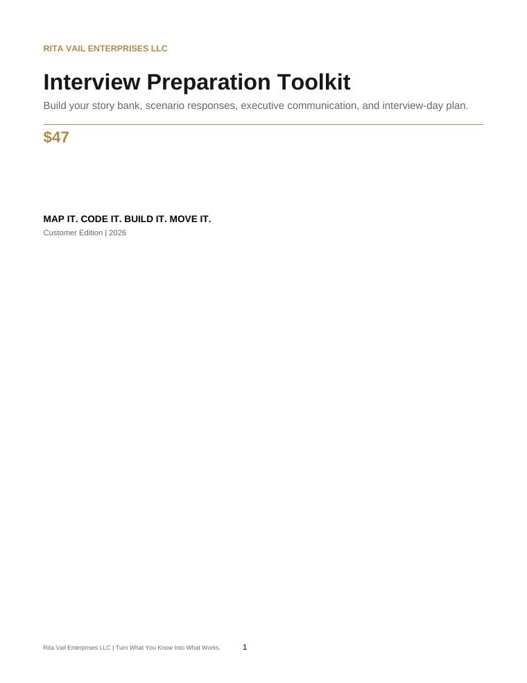 Interview Preparation Toolkit cover page