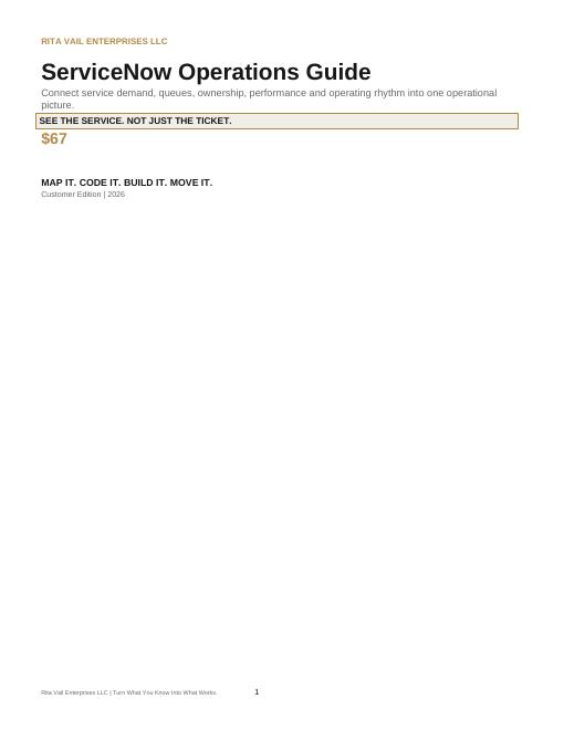 ServiceNow Operations Guide cover page